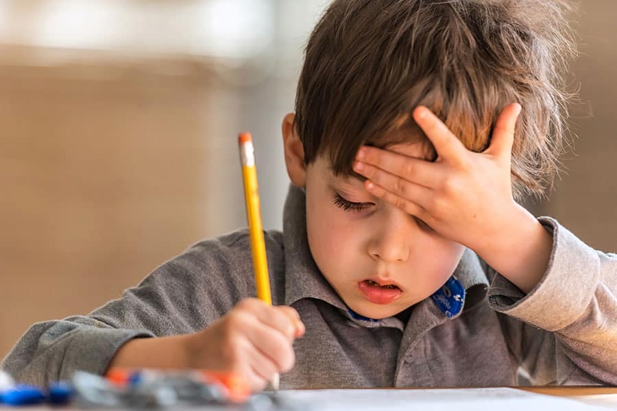 Kid doing homework